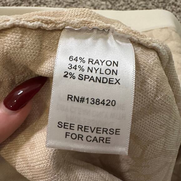 Etcetera white & tan knit knee-length pencil skirt size M - Picture 5 of 8